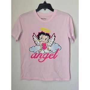 Betty Boop Angel Graphic Tee Shirt Pre-owned. Pink. Size S.